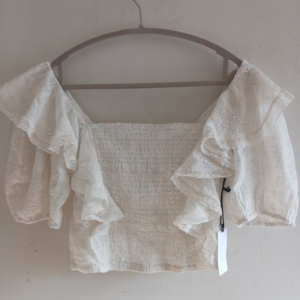 Blouse, ASTR The Label, medium, cream, cotton